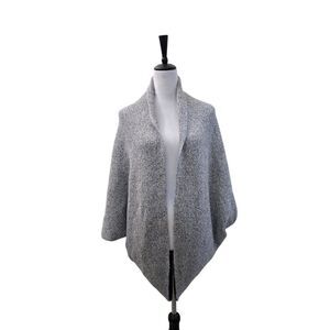 J. Jill Pure Jill Ribbed Cape Shrug Wrap Heather Knit Sweater Lounge O/S